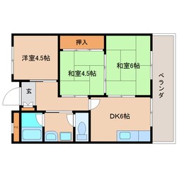 学園前駅 バス7分  藤ノ木台1丁目下車：停歩1分 2階の物件間取画像